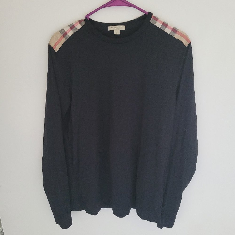 Burberry long sleeve pima cotton shirt black Small